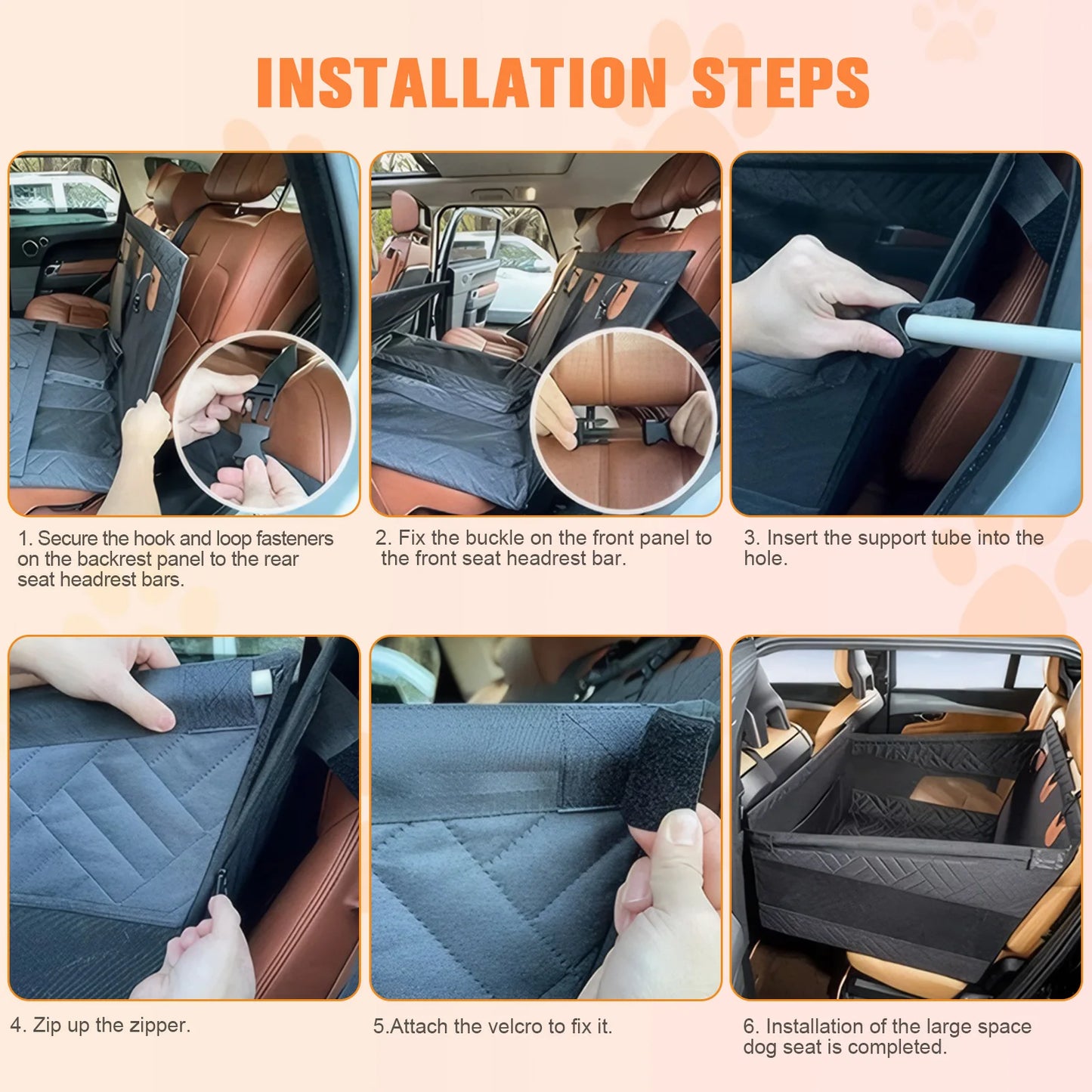 Waterproof Seat Cover Nonslip Back Seat Cover Dog Hammock for Dogs Pet Car Seat Protector