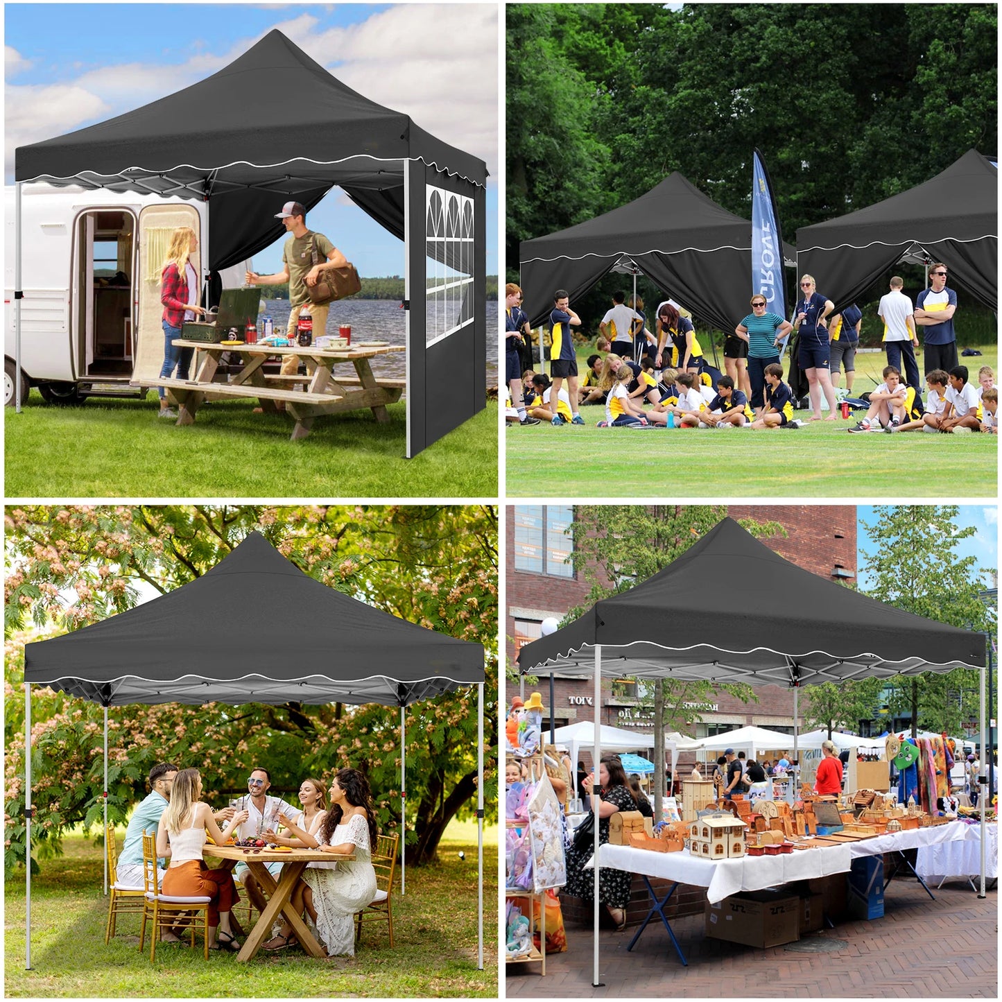 10x10 Pop Up Canopy Tent with 4 Walls & Accessories Kit, UPF50+ Waterproof Instant Shelter for Commercial & Personal Events
