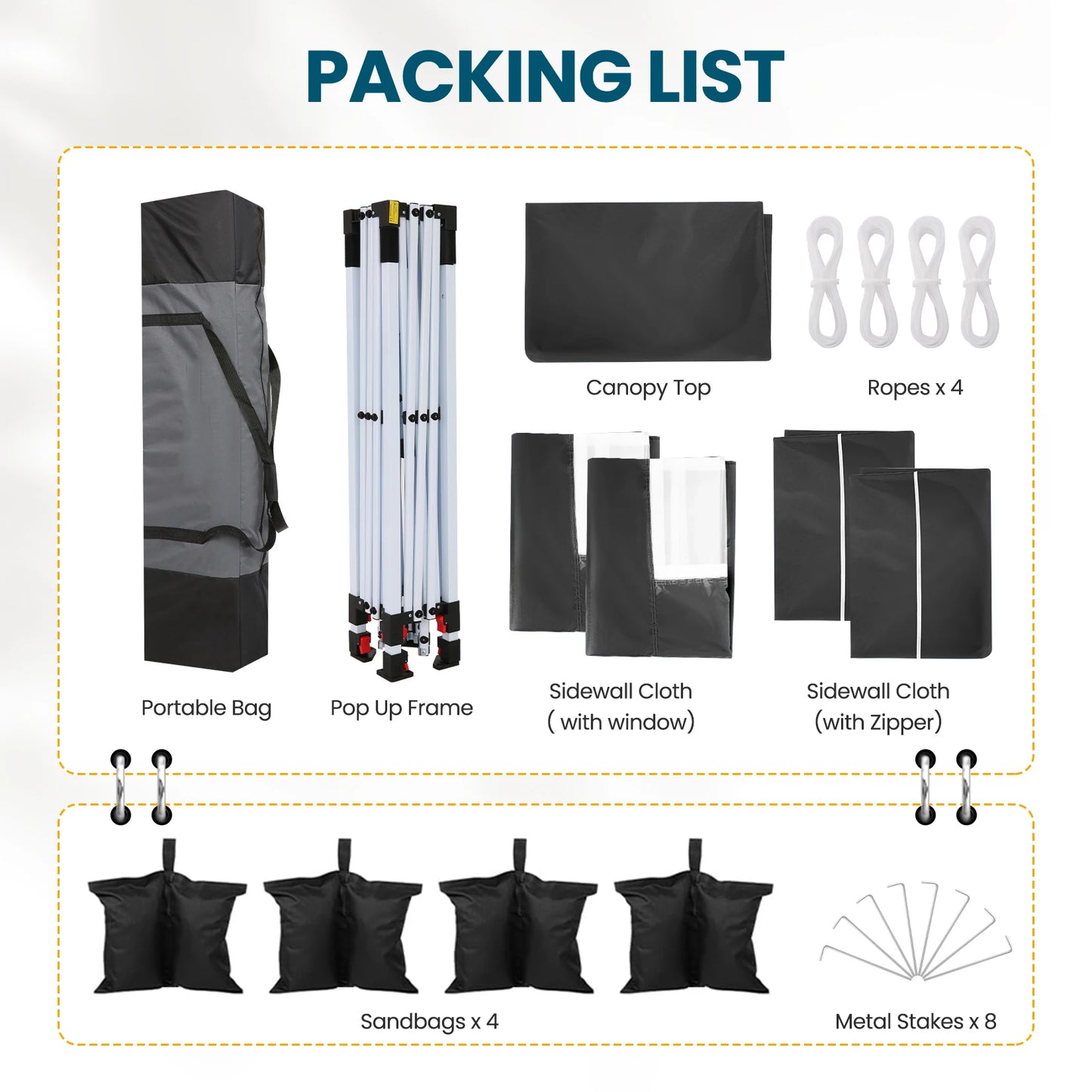 10x10 Pop Up Canopy Tent with 4 Walls & Accessories Kit, UPF50+ Waterproof Instant Shelter for Commercial & Personal Events
