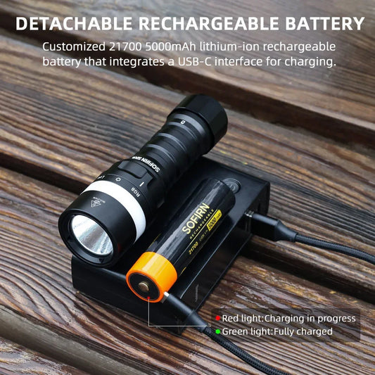 Sofirn SD08 Scuba 3200lm Diving Flashlight SST70 LED 21700 Rechargeable Torch With 360° RGB light underwater positioning