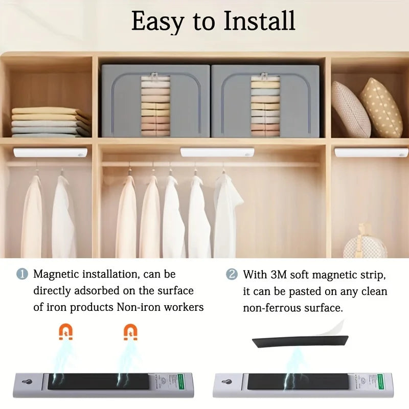 5-Piece LED with Charging Station, Under Cabinet Motion Sensor Lights, USB-C Rechargeable, White Light/Warm Light