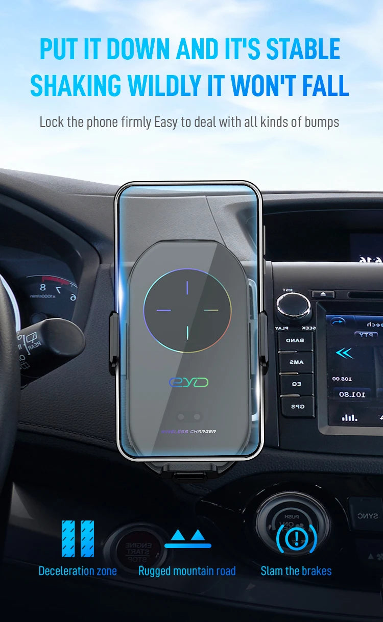 2025 Newest A7S 5/7.5/10W Wireless Charger Magnetic Dashboard Car Phone Holder For iPhone 13 12 11 Pro Xiaomi Huawei Samsung