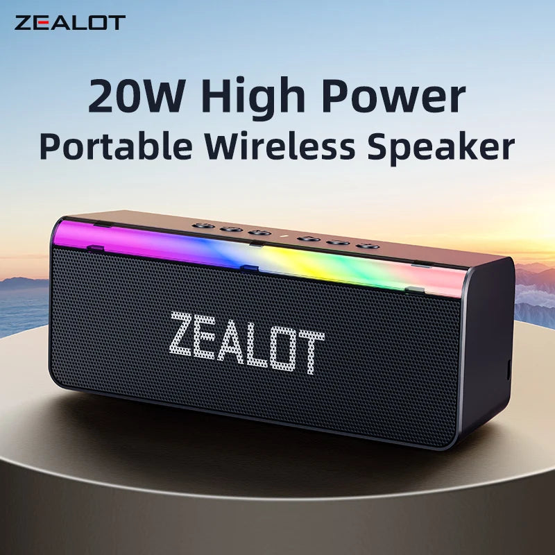 Zealot-S72 Outdoor Bluetooth Speaker 20W Superior Sound and Bass Music Sound Box IPX6 Waterproof 10H Playtime Portable Speaker