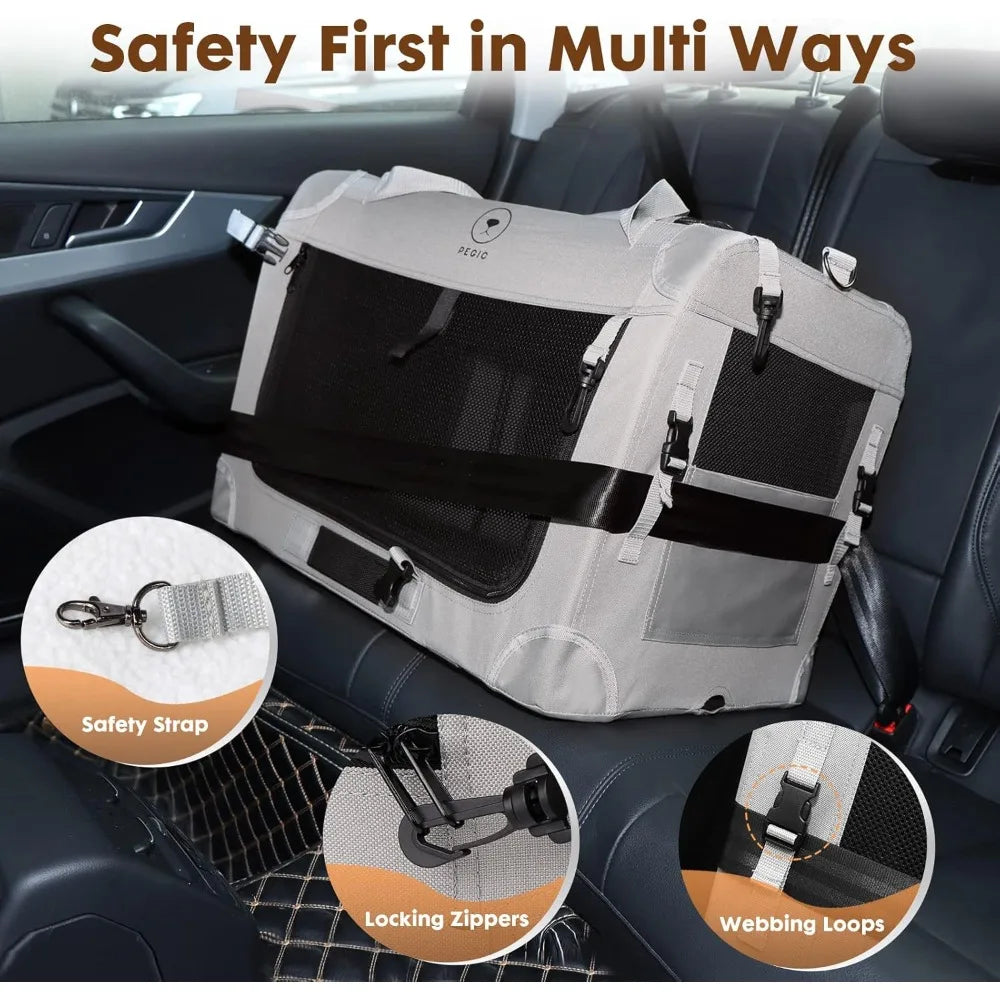 Cat Carrier for 2 Cats, Portable Soft Sided Large Pet Carrier for Traveling, Indoor and Outdoor Uses, 24×16×16