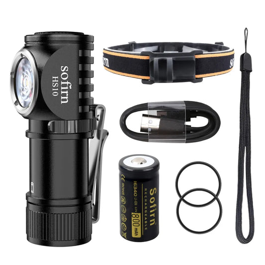 Sofirn HS10 USB C Rechargeable Mini 16340 Headlamp 1100lm LH351D 90CRI Angle Flashlight TIR Optics with Magnet Tail 2 Groups