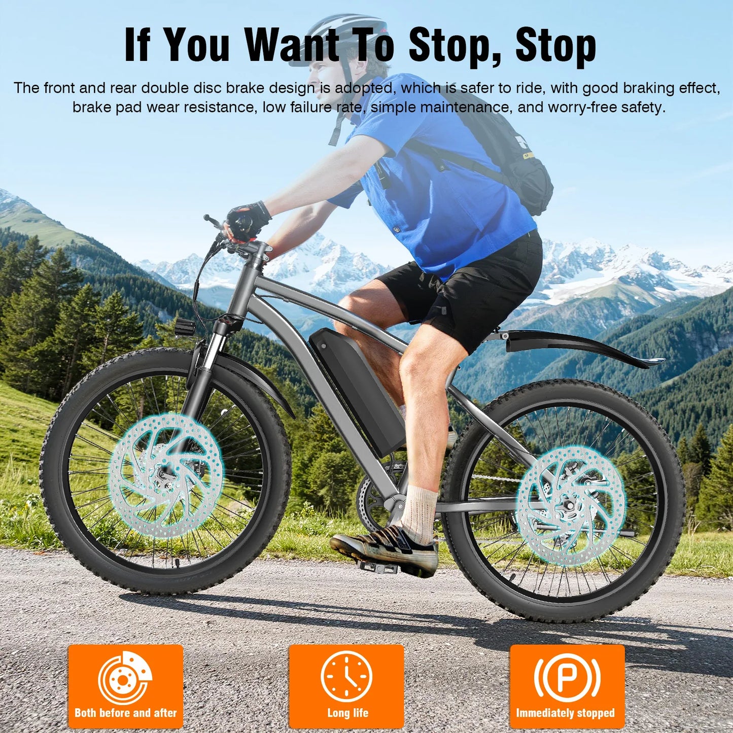 Electric Bike for Adults, 26" Commuter Ebikes with 5-Level Pedal Assist & 7-Speed Gears, 25MPH, 720W Motor, 375Wh Battery, 50 Mi