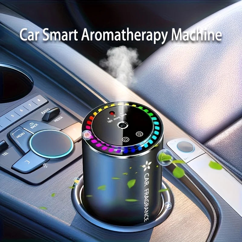 Car Aromatherapy Diffuser, Smart Starry Sky Ambient Light, 3 Modes, Touch-Controlled Color Adjustment, Essential Oil Addable