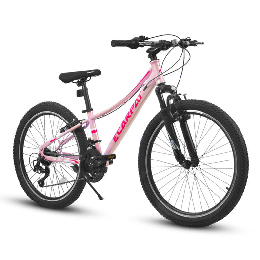 Ecarpat 24/26 Inch Mountain Bike Girls Womens, 21 Speed Mount Bicycles, Female Outdoor Cycling Commuting City Bike Birthday Gift