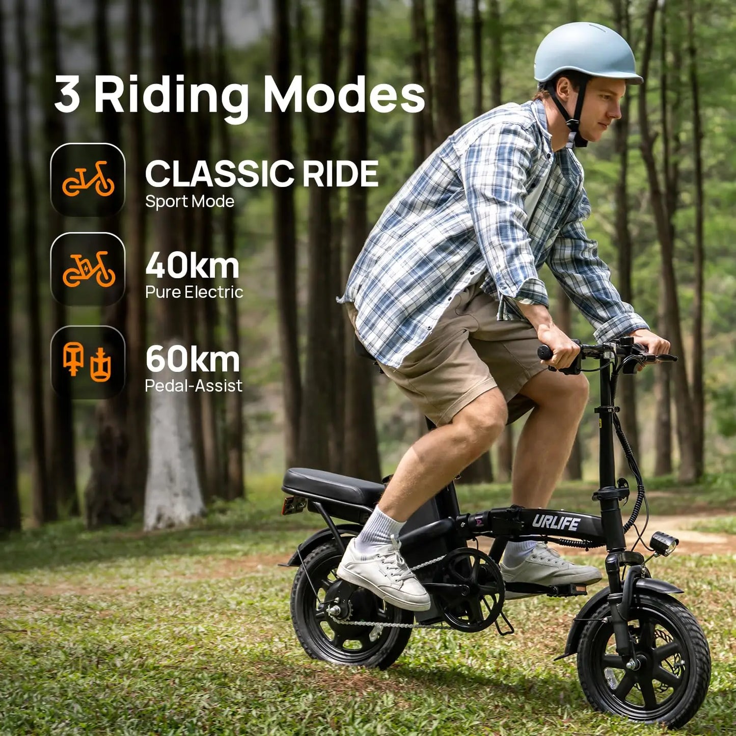 14" Foldable Electric bicycle for Adult, Peak 500W Motor with 48V 7.5Ah Removable Battery 40 Miles Range 3 Hours Charge Time