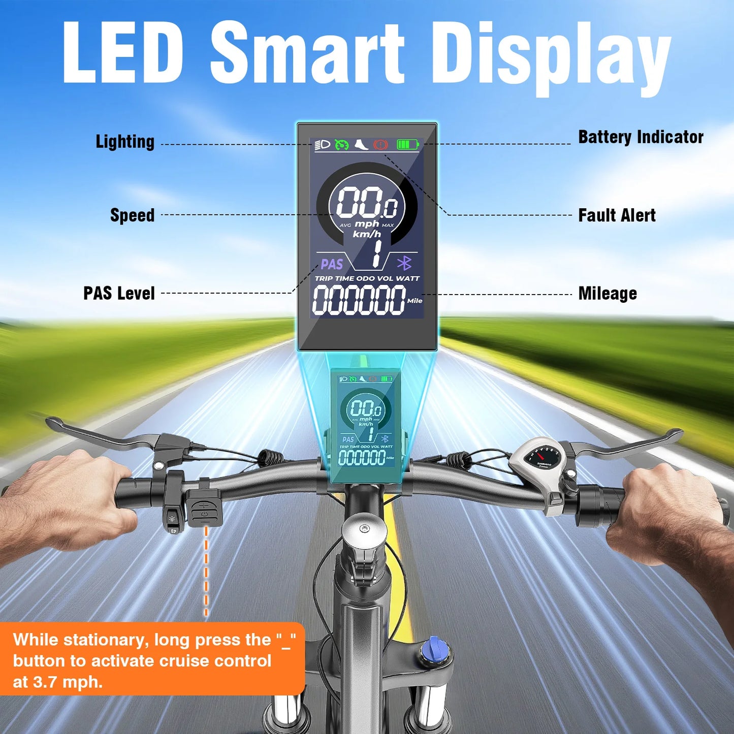 Electric Bike for Adults, 26" Commuter Ebikes with 5-Level Pedal Assist & 7-Speed Gears, 25MPH, 720W Motor, 375Wh Battery, 50 Mi