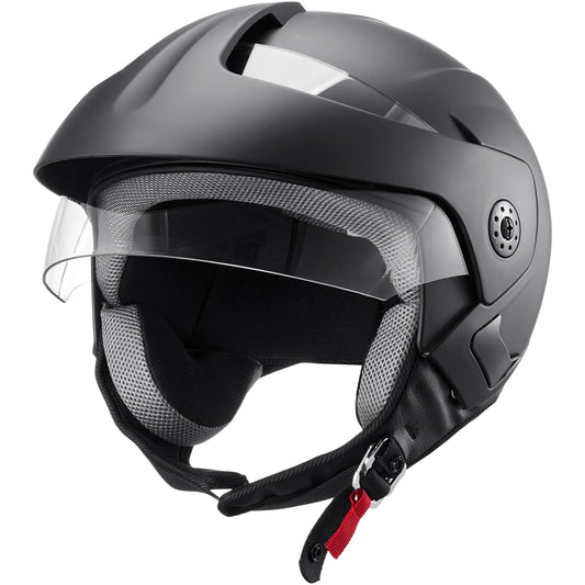 SucceBuy Motorcycle Helmet, 3/4-Face, Smart Street ABS & High Density Helmet with Interchangeable Lens, Fit for Youth & Adults
