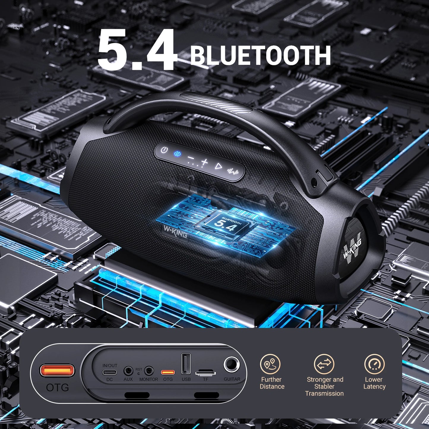 W-KING D20 Portable Bluetooth Speakers,200W RMS Massive Bass Party Boombox IPX7 Waterproof Speaker Large, Loud Outdoor Speaker